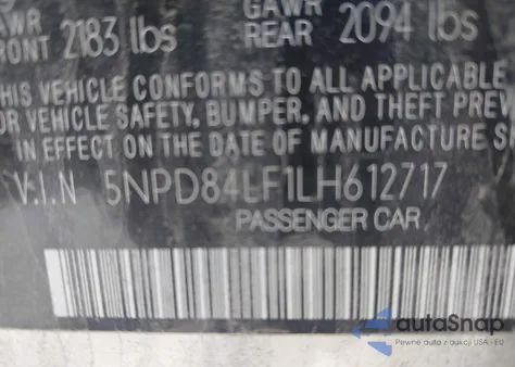 2020 Hyundai Elantra Value Edition from USA, damaged, VIN 5NPD84LF1LH612717